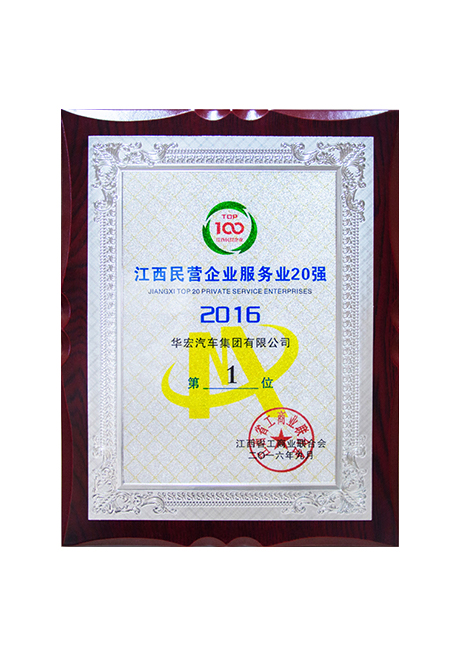 2016江西民營企業(yè)服務(wù)行業(yè)20強(qiáng)第一名